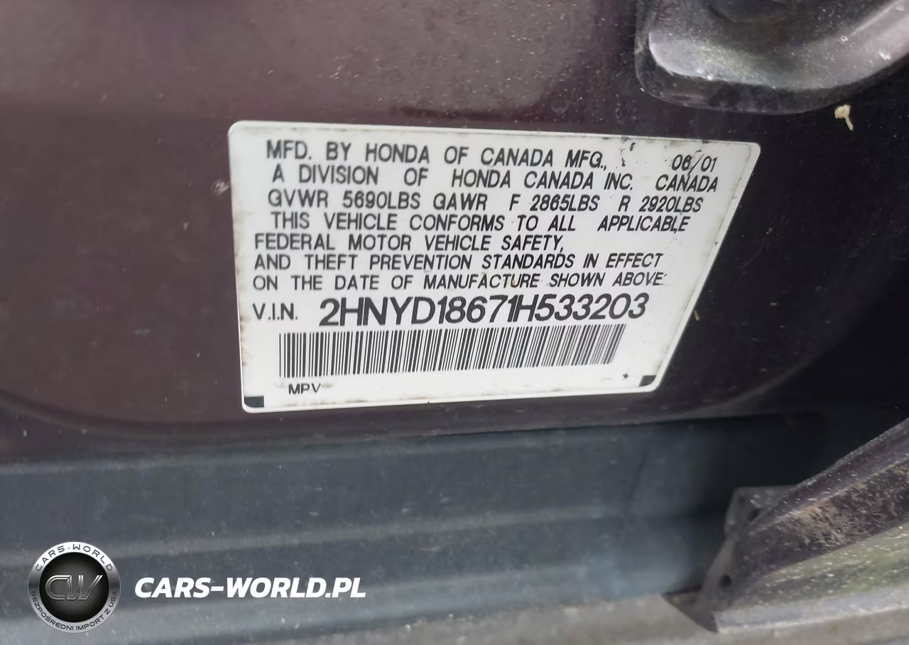 2001 Acura Mdx VIN:2HNYD18671H533203 - 9