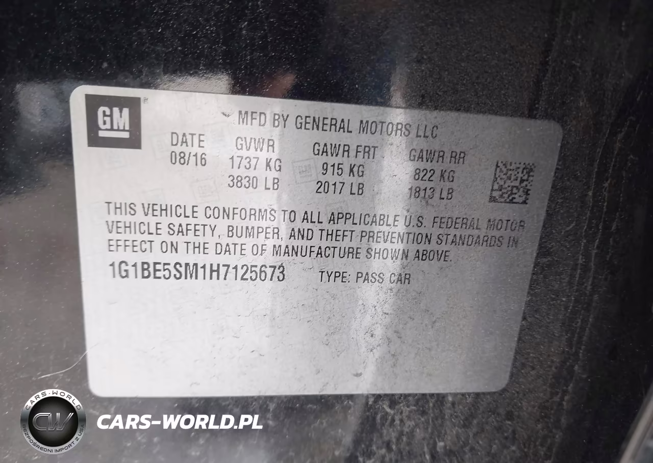 2017 Chevrolet Cruze Lt Auto VIN:1G1BE5SM1H7125673 - 9