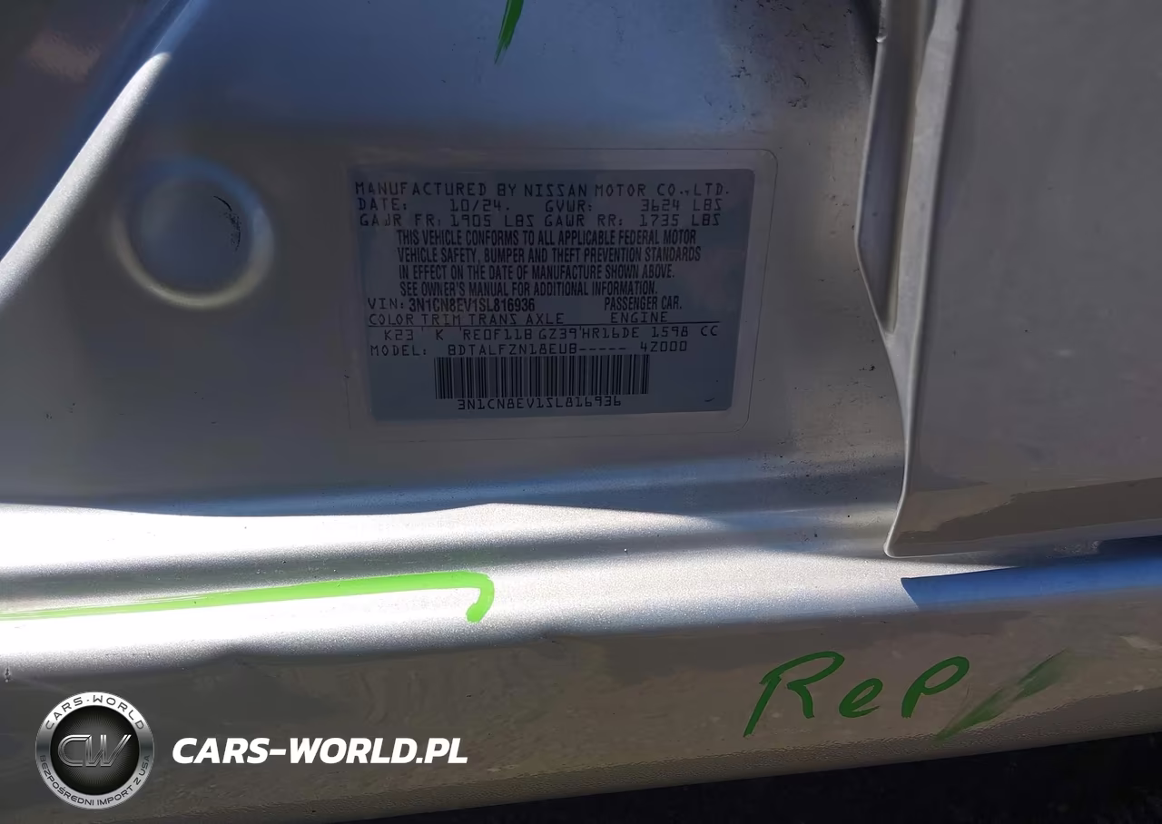 2025 Nissan Versa 1.6 Sv VIN:3N1CN8EV1SL816936 - 9