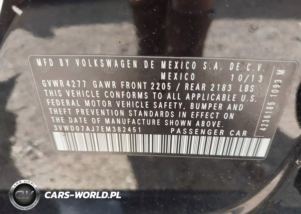 2014 Volkswagen Jetta 1.8T Se VIN:3VWD07AJ7EM382451 - 9