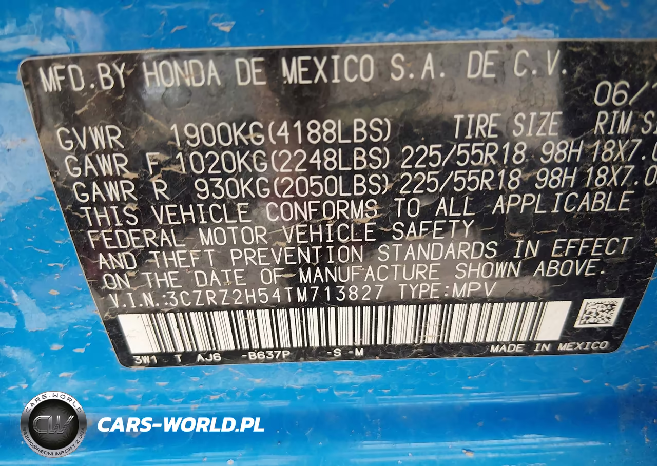 2026 Honda Hr-V Awd Sport VIN:3CZRZ2H54TM713827 - 9