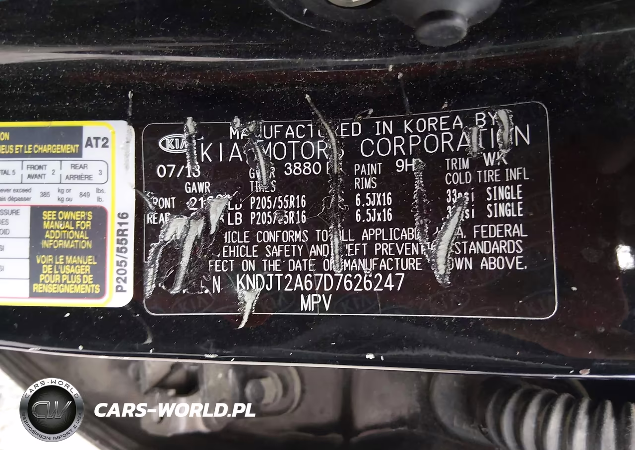 2013 Kia Soul + VIN:KNDJT2A67D7626247 - 9