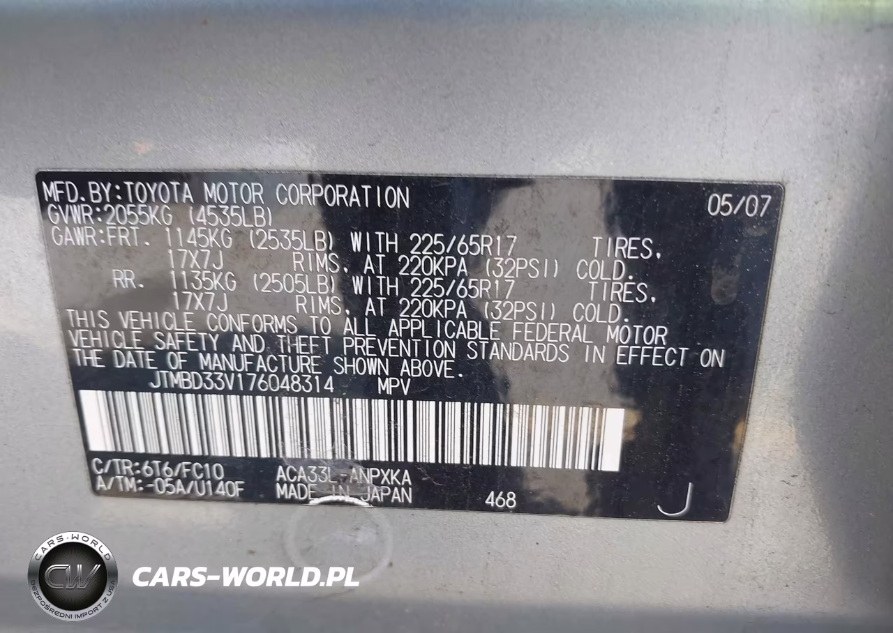 2007 Toyota Rav4 VIN:JTMBD33V176048314 - 9