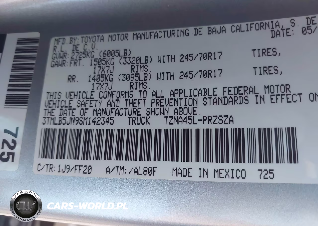 2025 Toyota Tacoma Sr5 VIN:3TMLB5JN9SM142345 - 9
