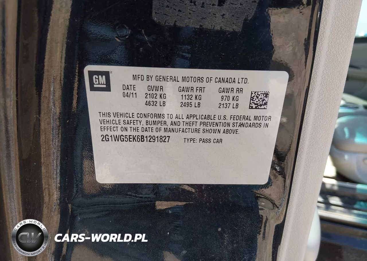 2011 Chevrolet Impala Lt VIN:2G1WG5EK6B1291827 - 9