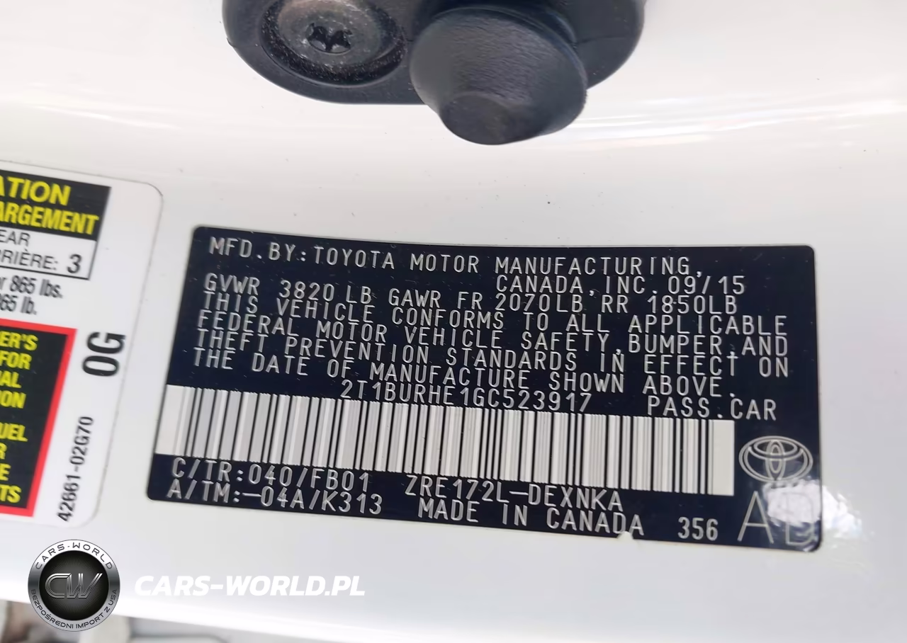 2016 Toyota Corolla Le VIN:2T1BURHE1GC523917 - 9
