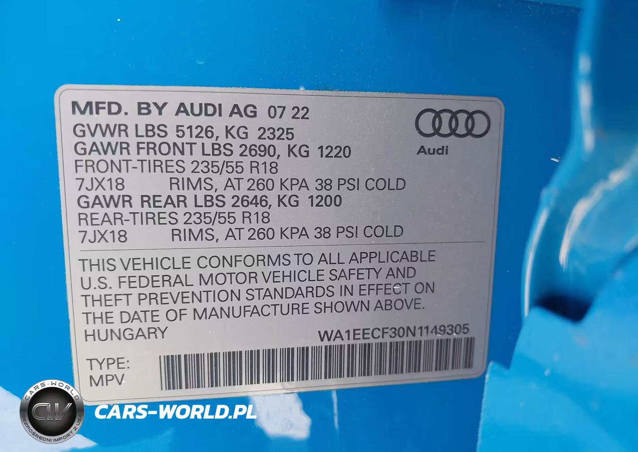 2022 Audi Q3 Premium Plus 45 Tfsi S Line Quattro Tiptronic VIN:WA1EECF30N1149305 - 9