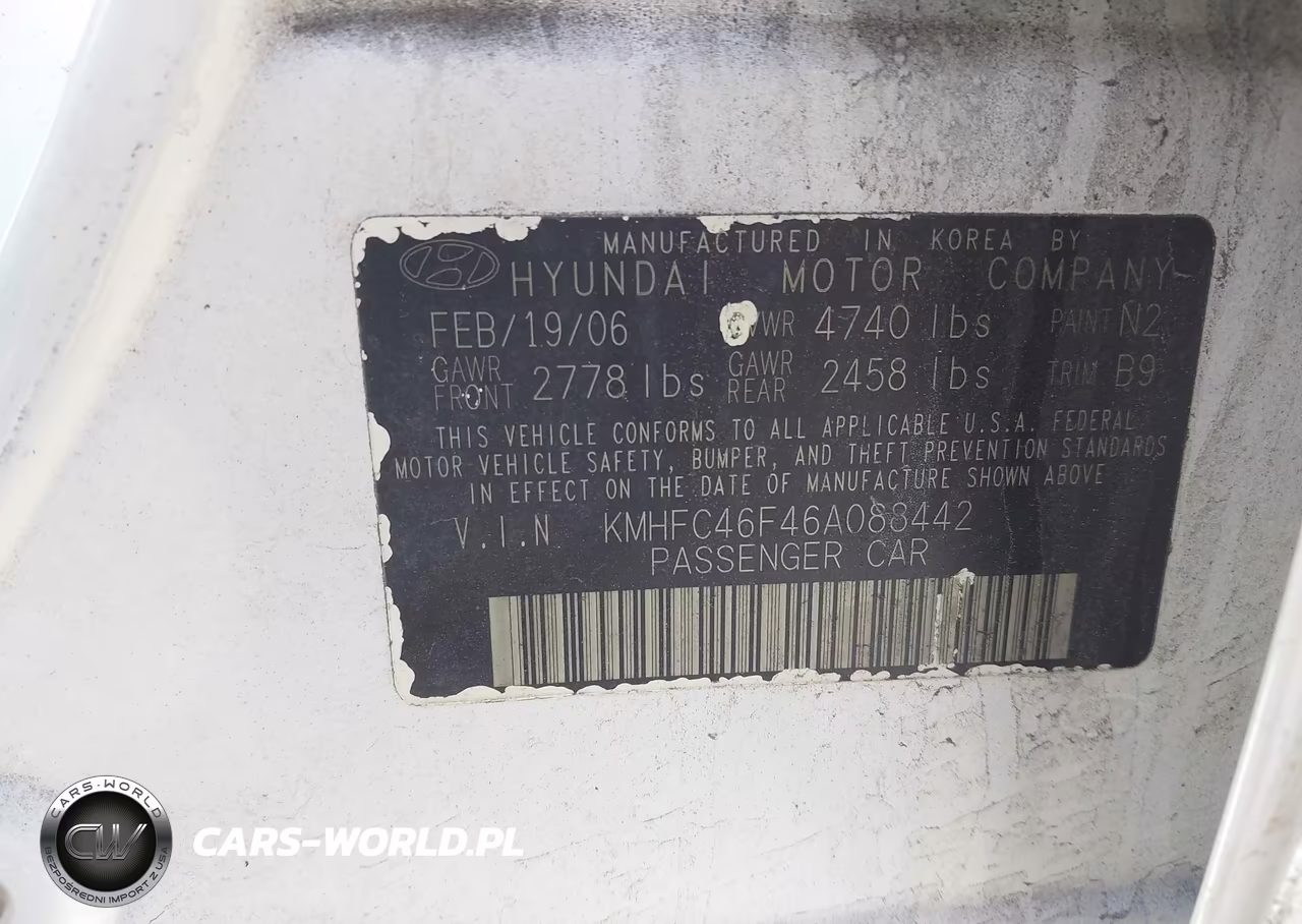 2006 Hyundai Azera Limited-Se VIN:KMHFC46F46A088442 - 9