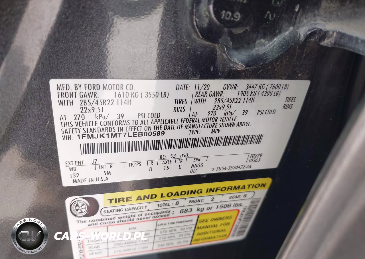 2020 Ford Expedition Platinum Max VIN:1FMJK1MT7LEB00589 - 9