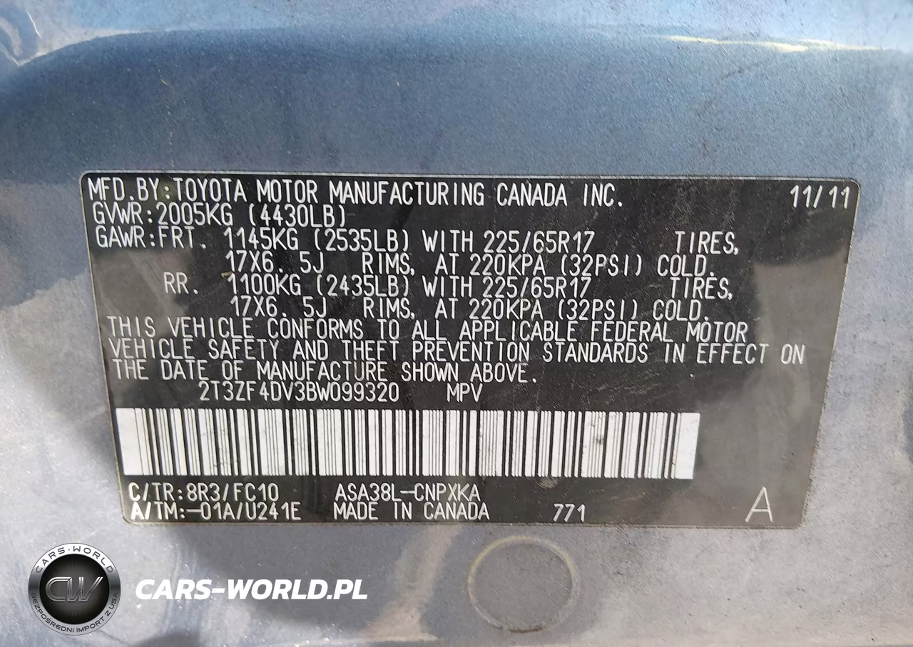 2011 Toyota Rav4 VIN:2T3ZF4DV3BW099320 - 9