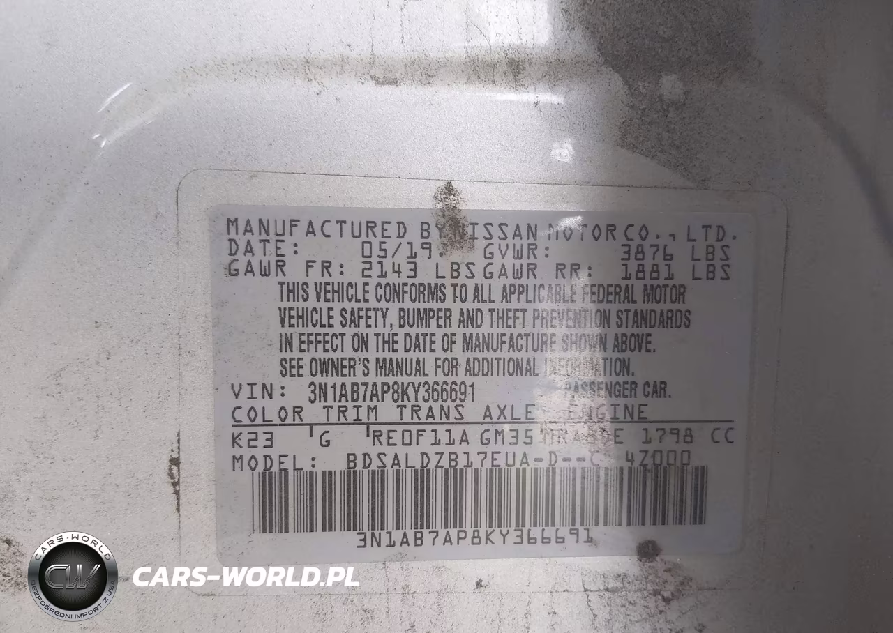 2019 Nissan Sentra Sv VIN:3N1AB7AP8KY366691 - 9