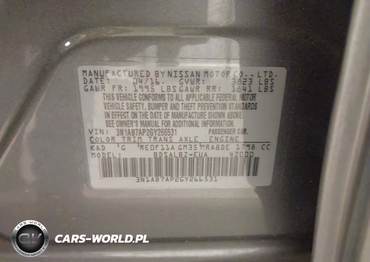 2016 Nissan Sentra Fe+ S-S-Sl-Sr-Sv VIN:3N1AB7AP2GY266531 - 9