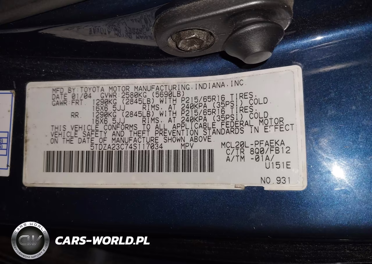 2004 Toyota Sienna Le VIN:5TDZA23C74S117034 - 9