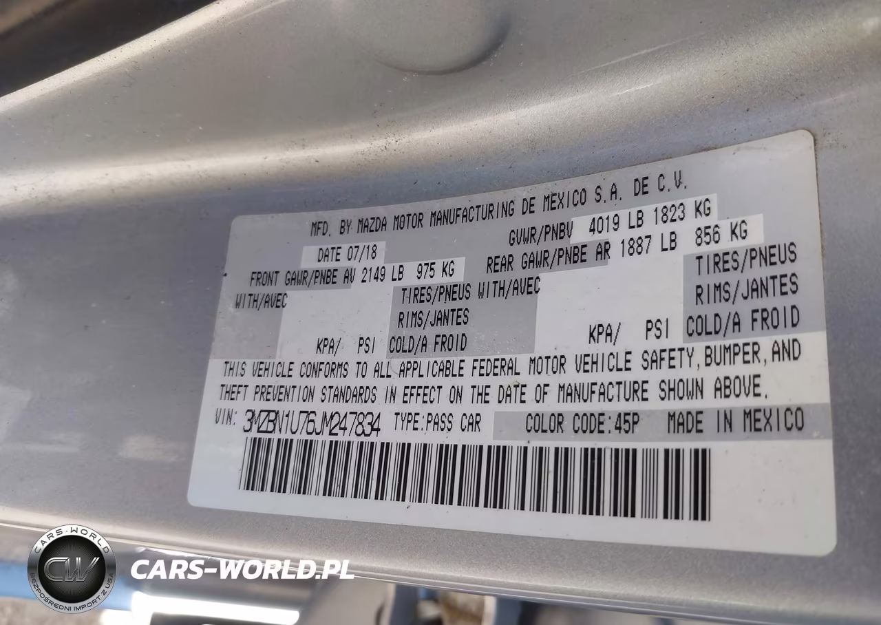 2018 Mazda Mazda3 Sport VIN:3MZBN1U76JM247834 - 9