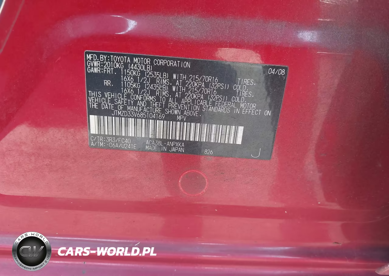 2008 Toyota Rav4 VIN:JTMZD33V685104169 - 9