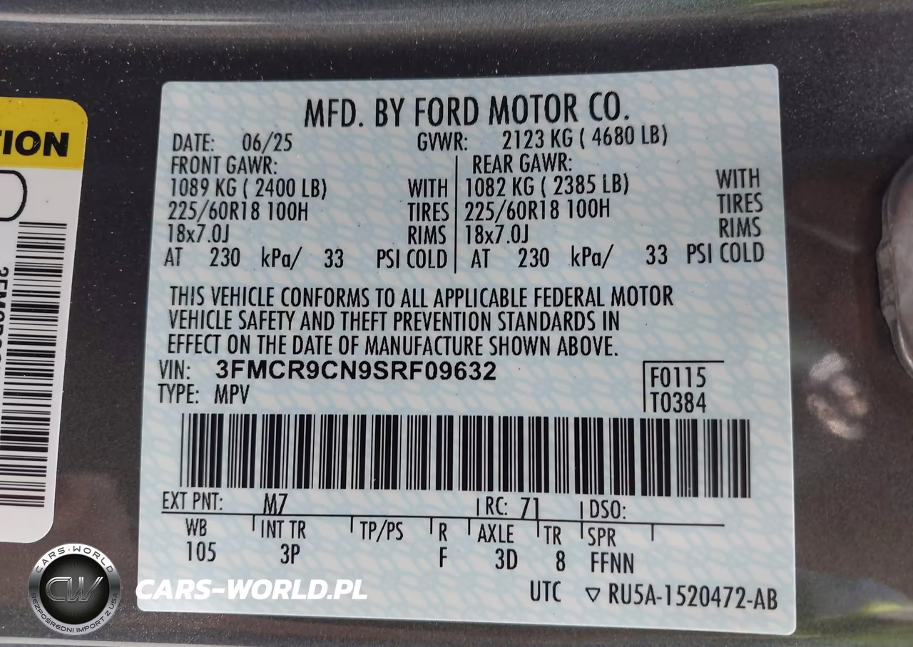 2025 Ford Bronco Sport Outer Banks VIN:3FMCR9CN9SRF09632 - 9
