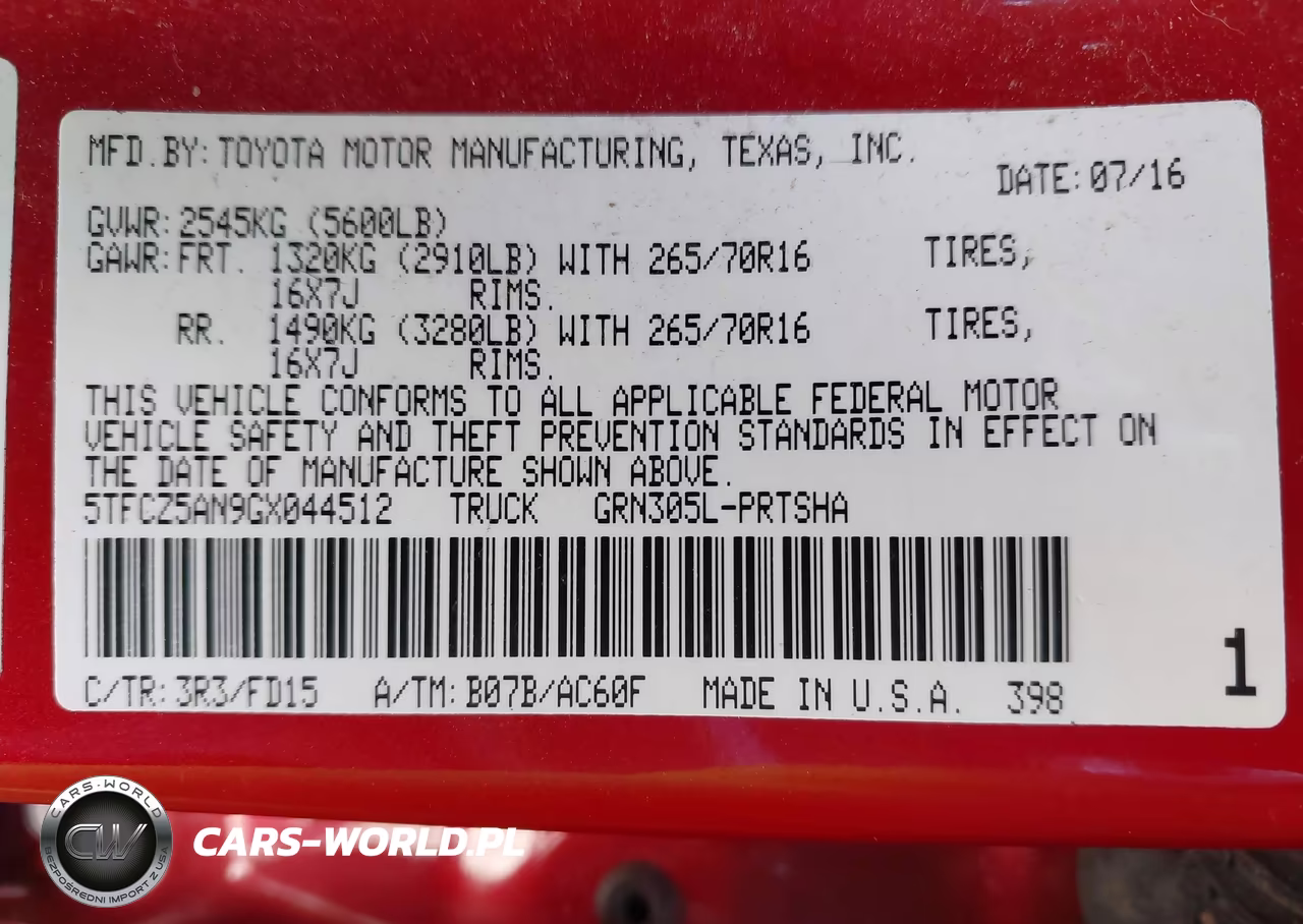 2016 Toyota Tacoma Trd Off Road VIN:5TFCZ5AN9GX044512 - 9