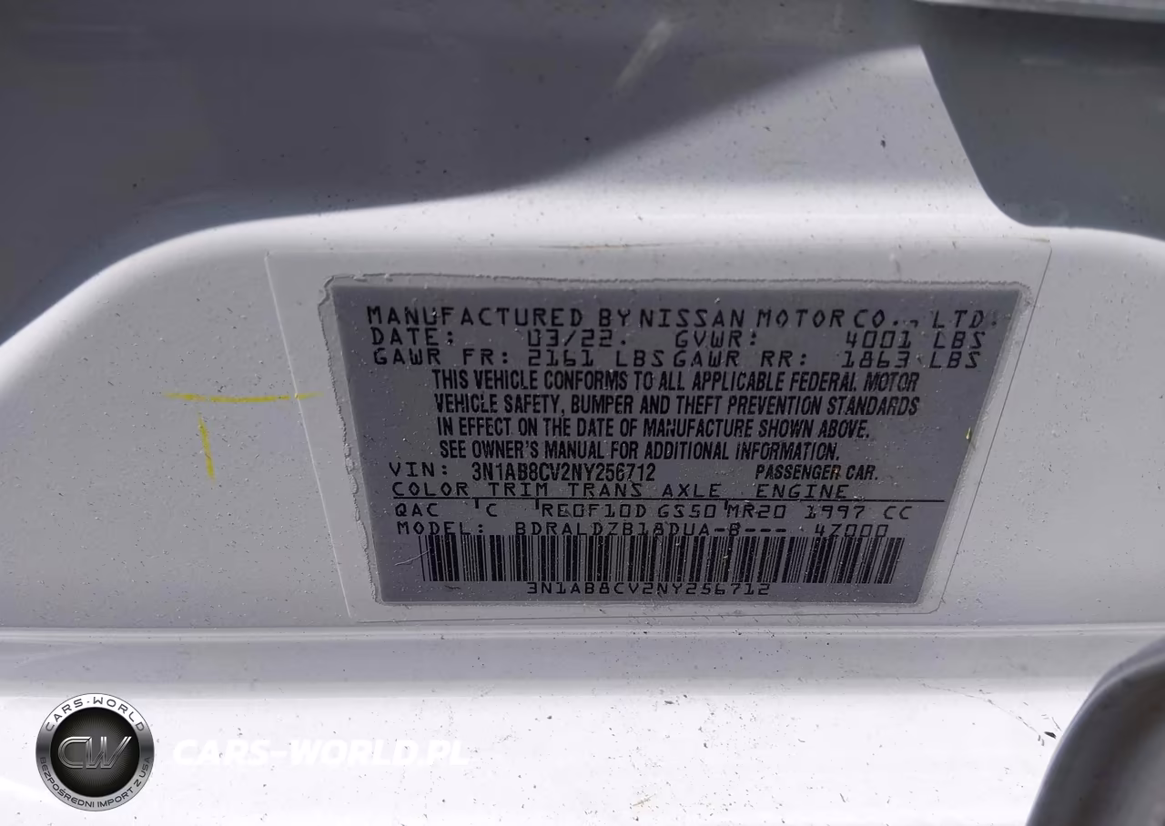 2022 Nissan Sentra Sv Xtronic Cvt VIN:3N1AB8CV2NY256712 - 9