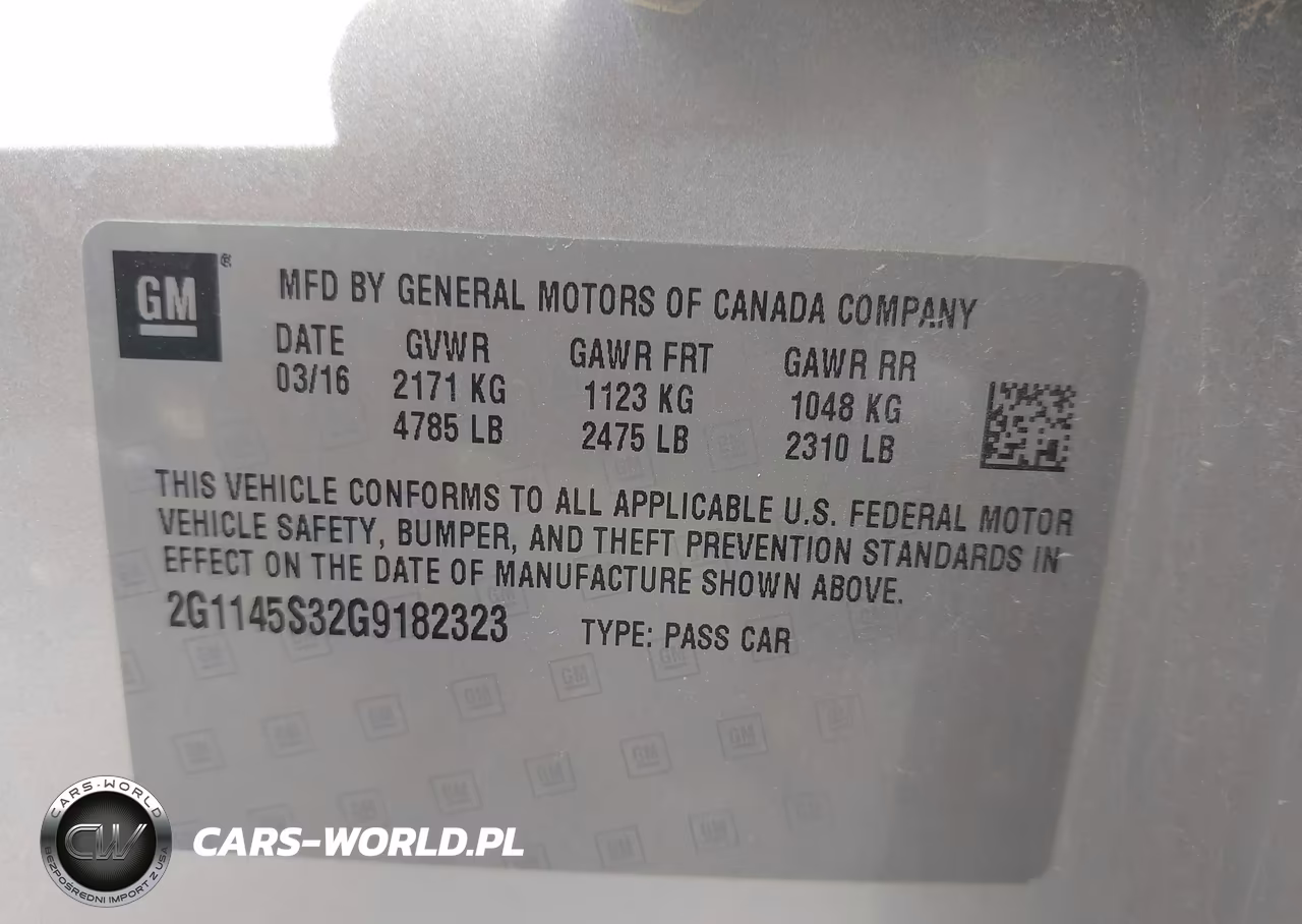 2016 Chevrolet Impala 2Lz VIN:2G1145S32G9182323 - 9