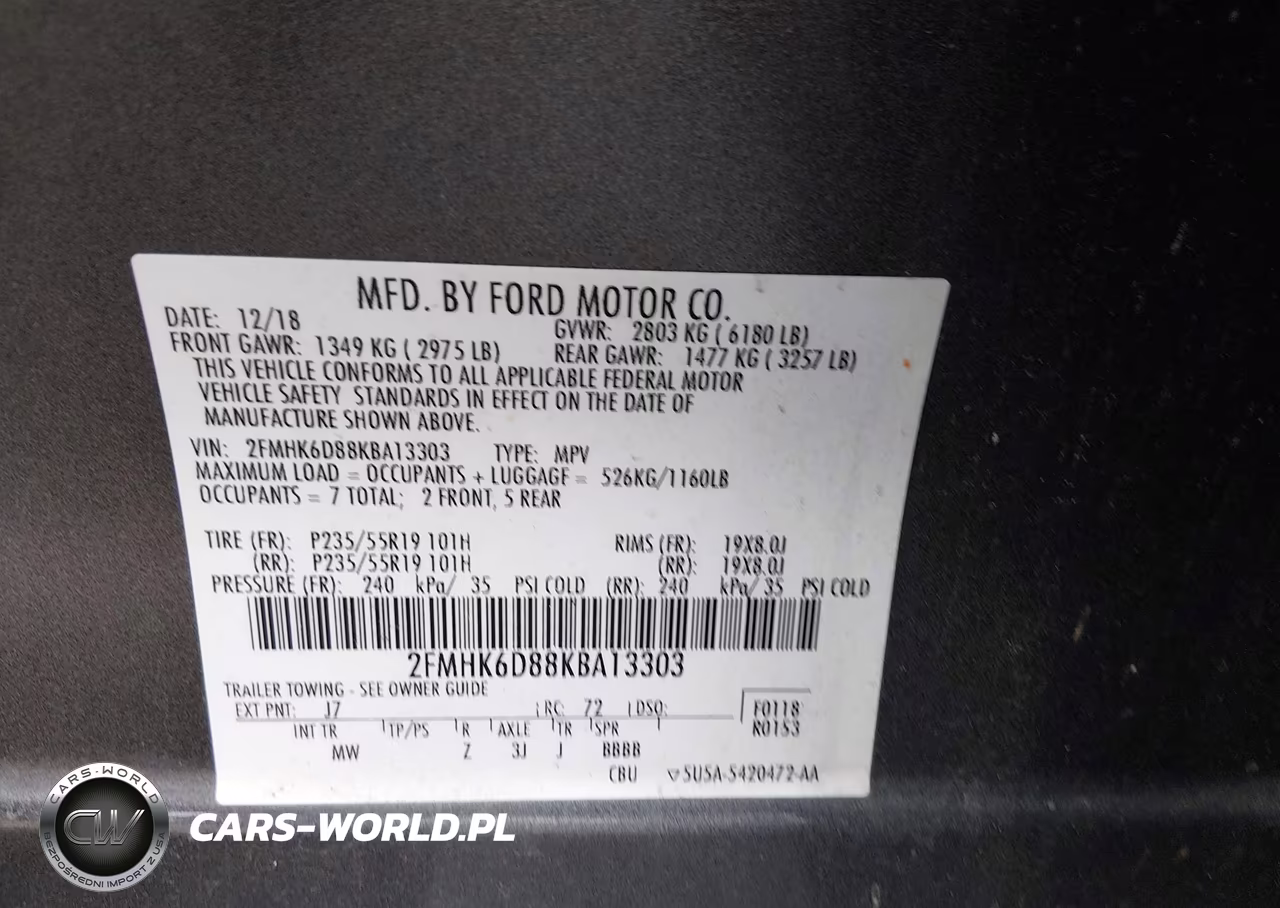 2019 Ford Flex Limited VIN:2FMHK6D88KBA13303 - 9