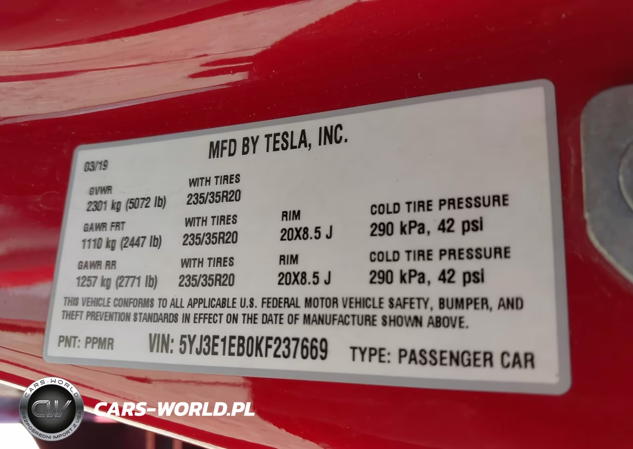 2019 Tesla Model 3 Long Range-Performance VIN:5YJ3E1EB0KF237669 - 9