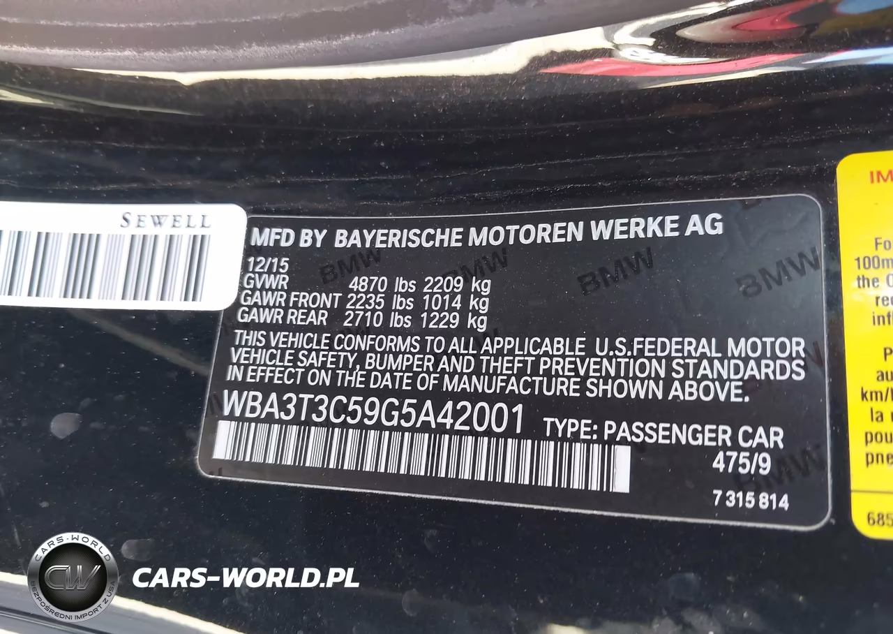 2016 BMW 435I VIN:WBA3T3C59G5A42001 - 9