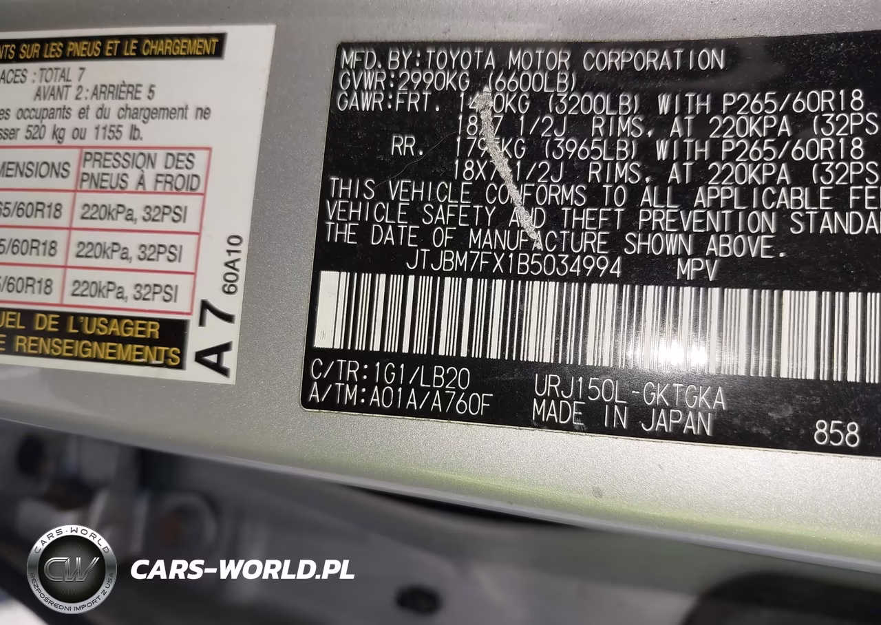 2011 Lexus Gx 460 VIN:JTJBM7FX1B5034994 - 9