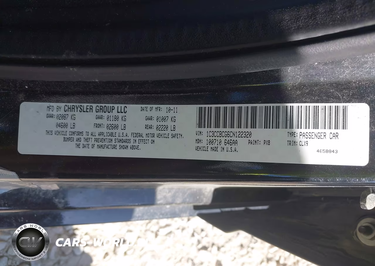 2012 Chrysler 200 Limited VIN:1C3CCBCG6CN122320 - 9