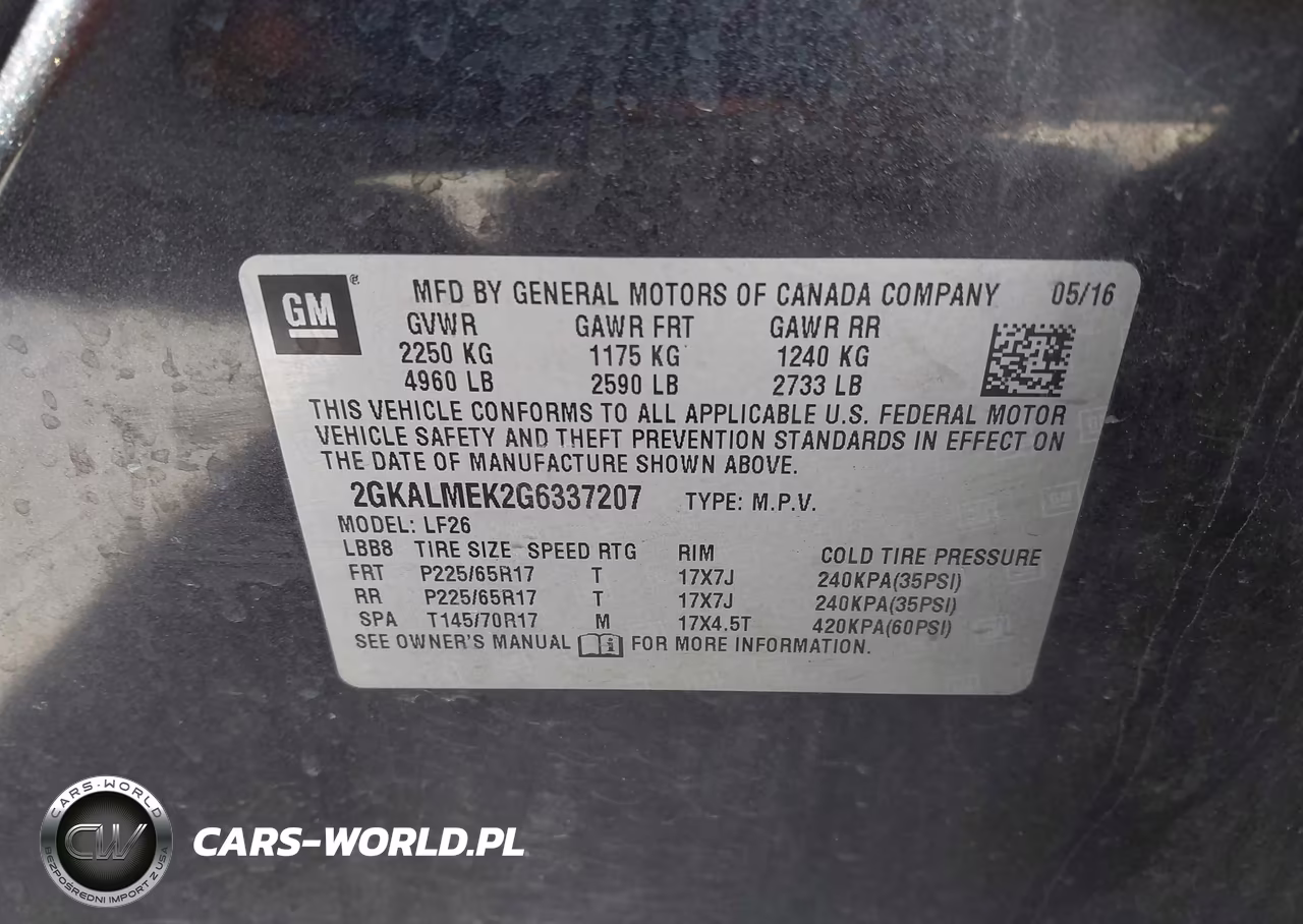 2016 GMC Terrain Sle-1 VIN:2GKALMEK2G6337207 - 9