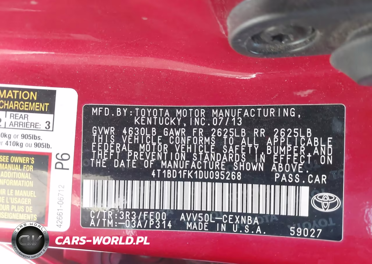 2013 Toyota Camry Hybrid Le VIN:4T1BD1FK1DU095268 - 9