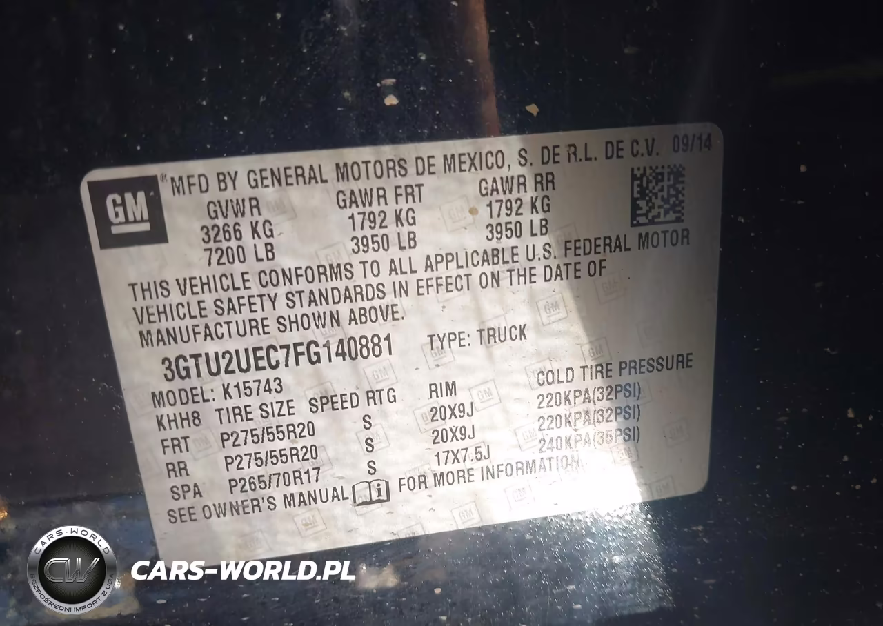 2015 GMC Sierra 1500 Sle VIN:3GTU2UEC7FG140881 - 9
