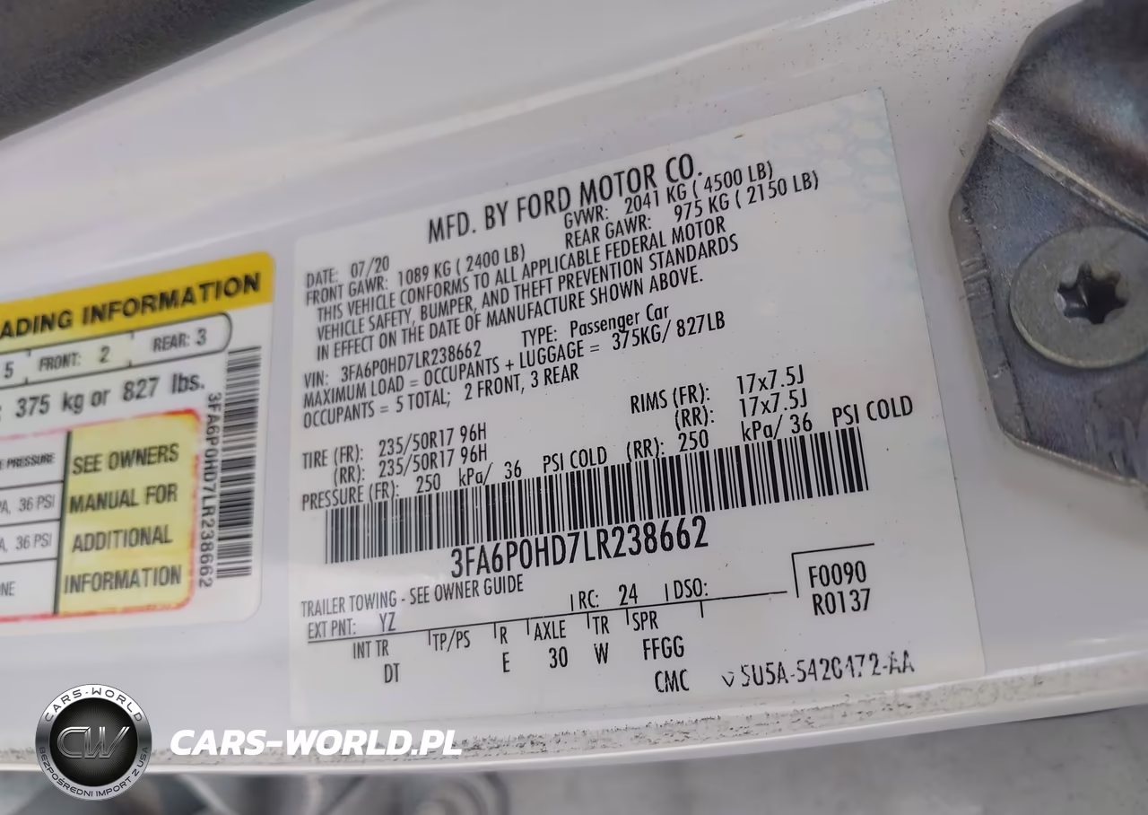 2020 Ford Fusion Se VIN:3FA6P0HD7LR238662 - 9