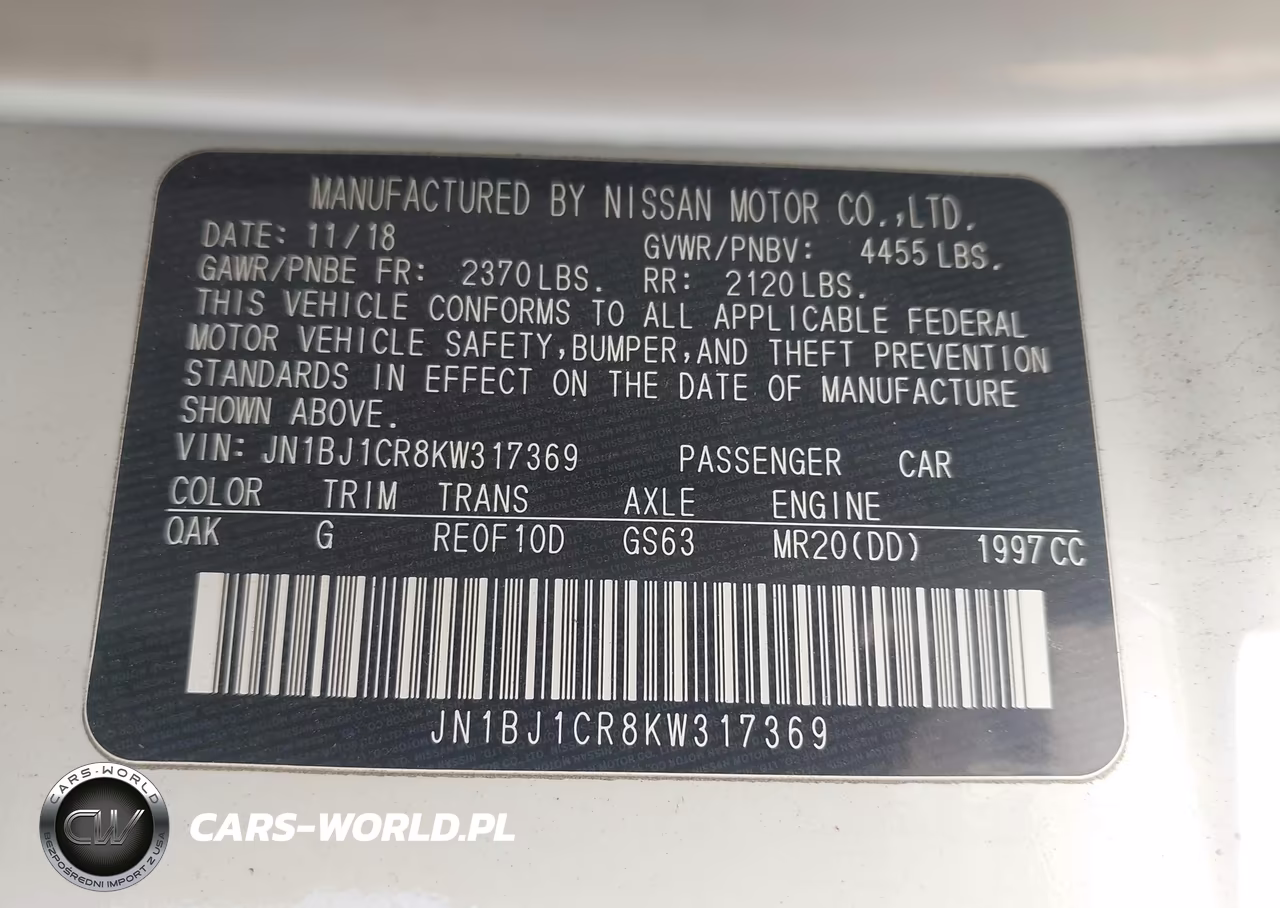2019 Nissan Rogue Sport S VIN:JN1BJ1CR8KW317369 - 9