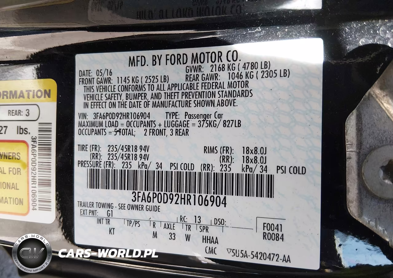 2017 Ford Fusion Titanium VIN:3FA6P0D92HR106904 - 9
