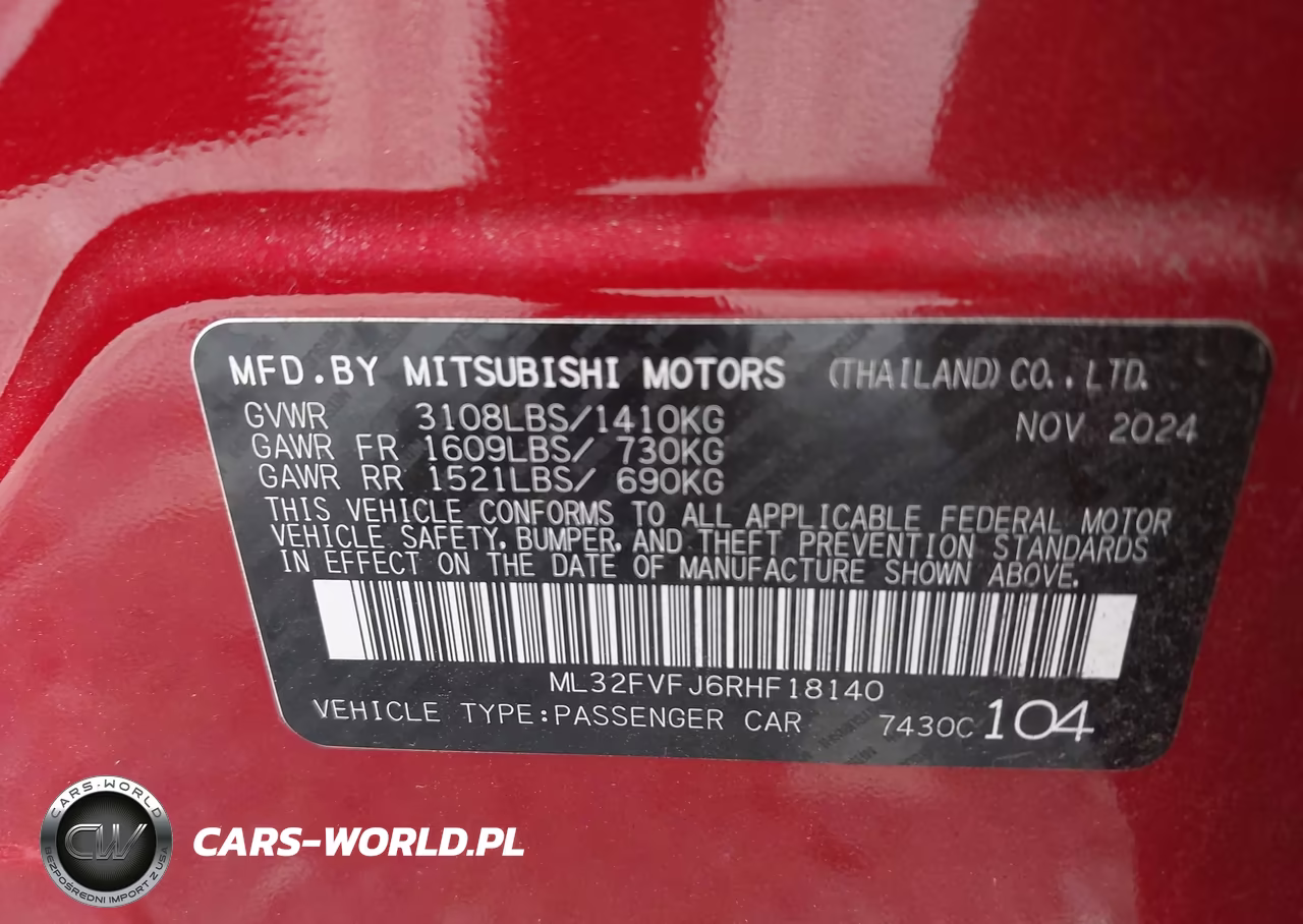 2024 Mitsubishi Mirage G4 Se VIN:ML32FVFJ6RHF18140 - 9