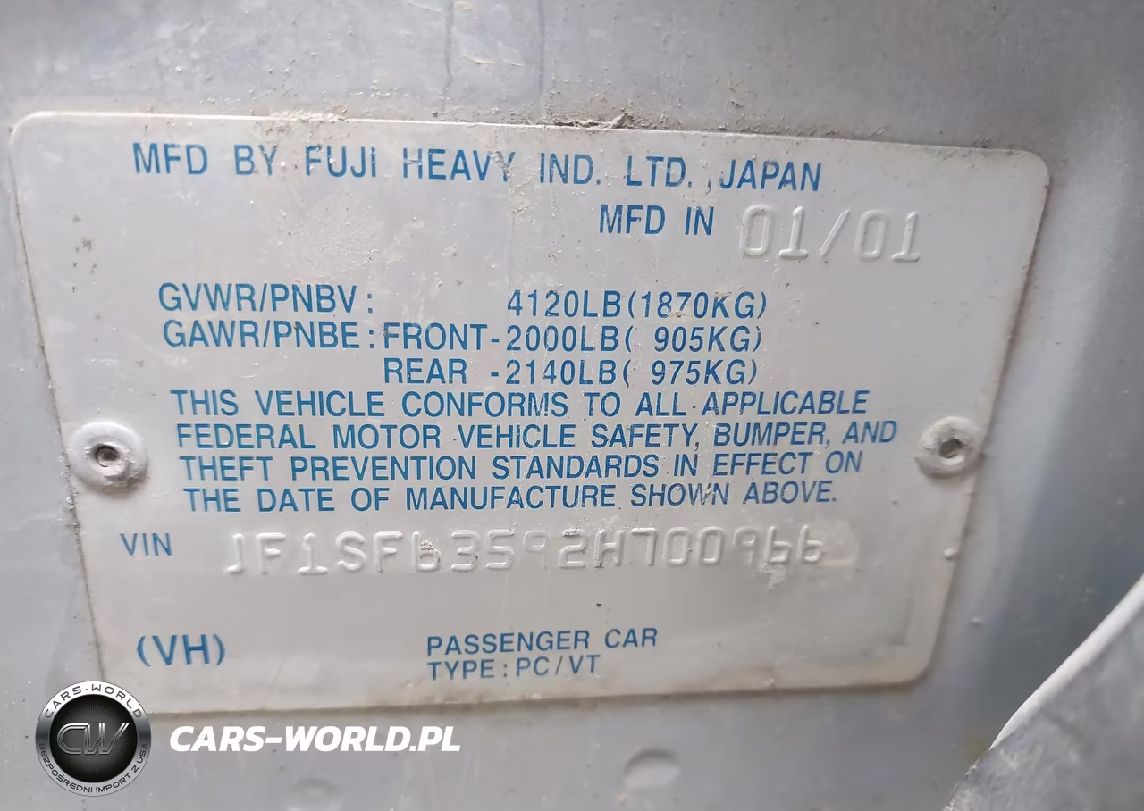 2002 Subaru Forester L VIN:JF1SF63592H700966 - 9