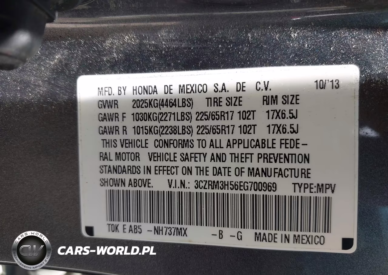 2014 Honda Cr-V Ex VIN:3CZRM3H56EG700969 - 9