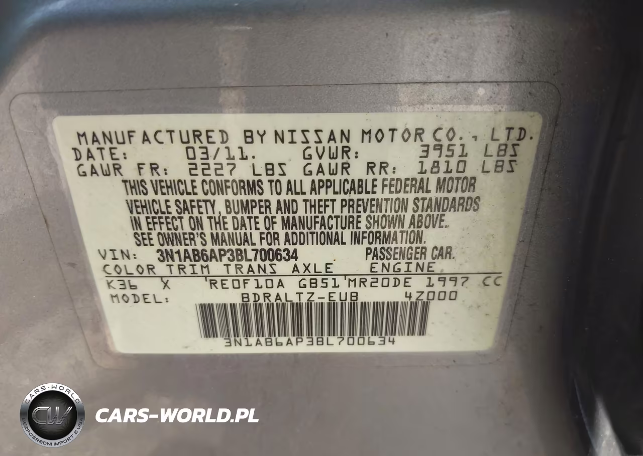2011 Nissan Sentra 2.0S VIN:3N1AB6AP3BL700634 - 9