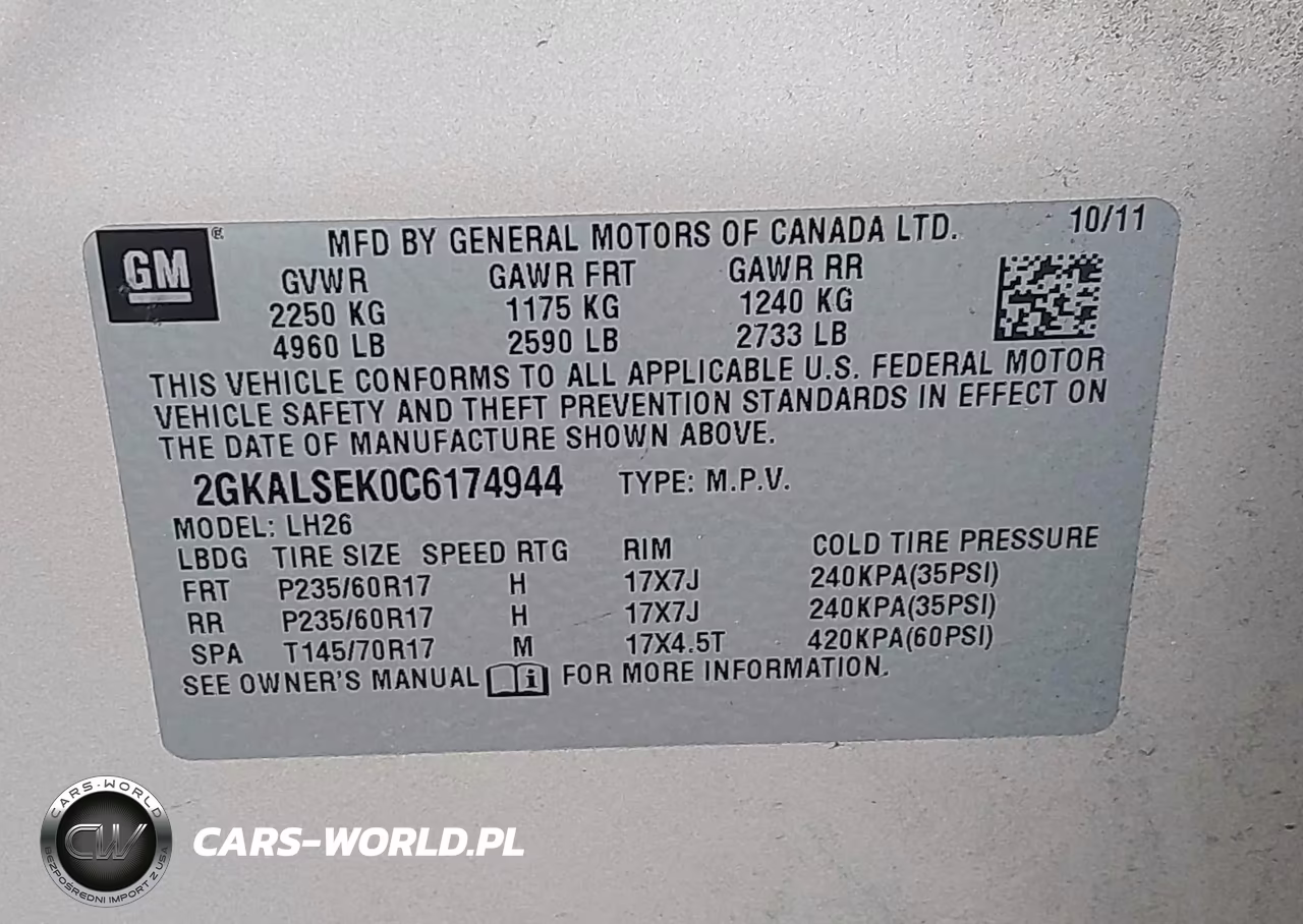 2012 GMC Terrain Sle-2 VIN:2GKALSEK0C6174944 - 9