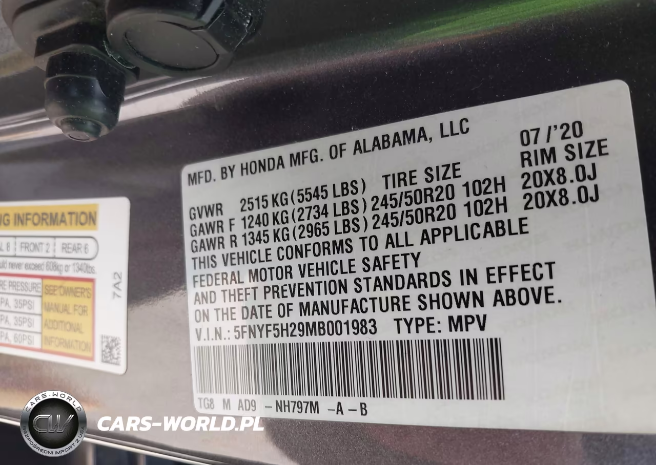 2021 Honda Pilot 2Wd Special Edition VIN:5FNYF5H29MB001983 - 9