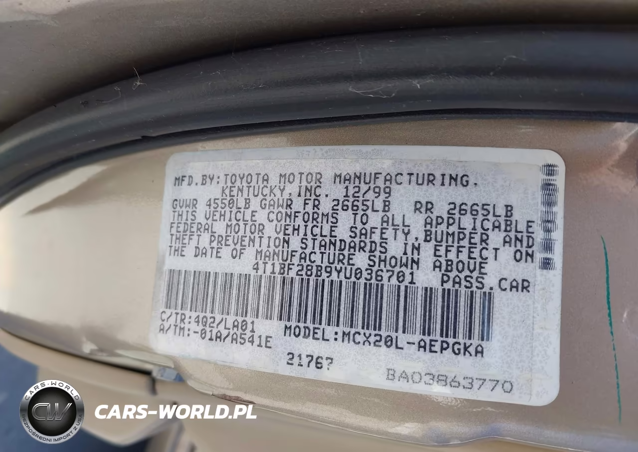 2000 Toyota Avalon Xls VIN:4T1BF28B9YU036701 - 9