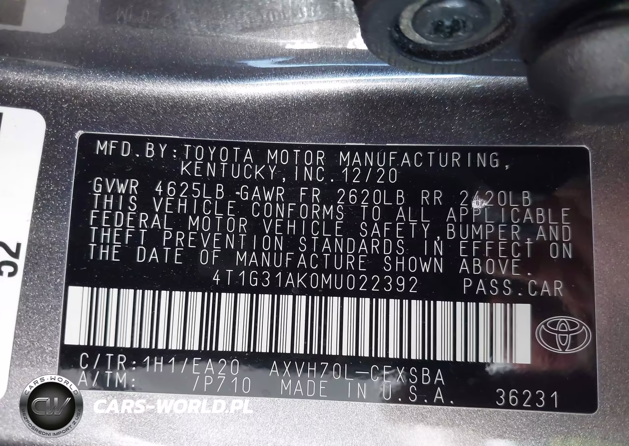 2021 Toyota Camry Se Hybrid VIN:4T1G31AK0MU022392 - 9