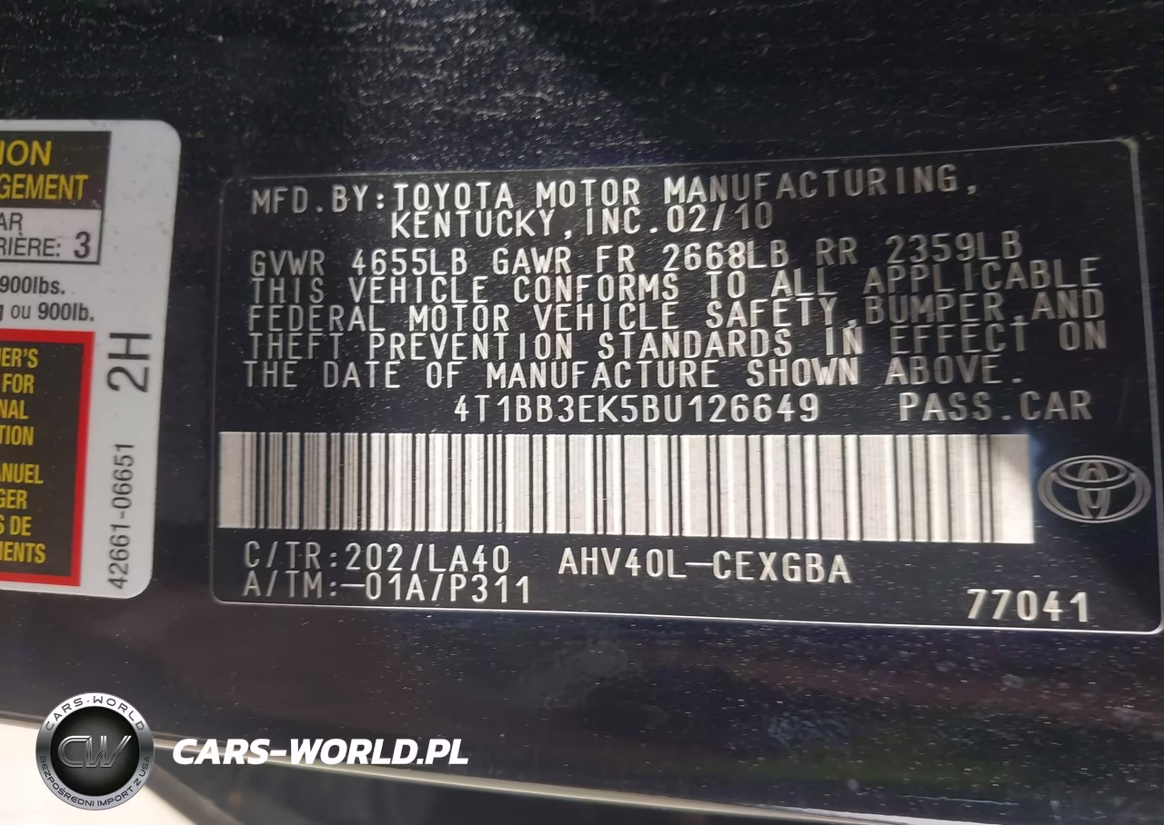 2011 Toyota Camry Hybrid VIN:4T1BB3EK5BU126649 - 9