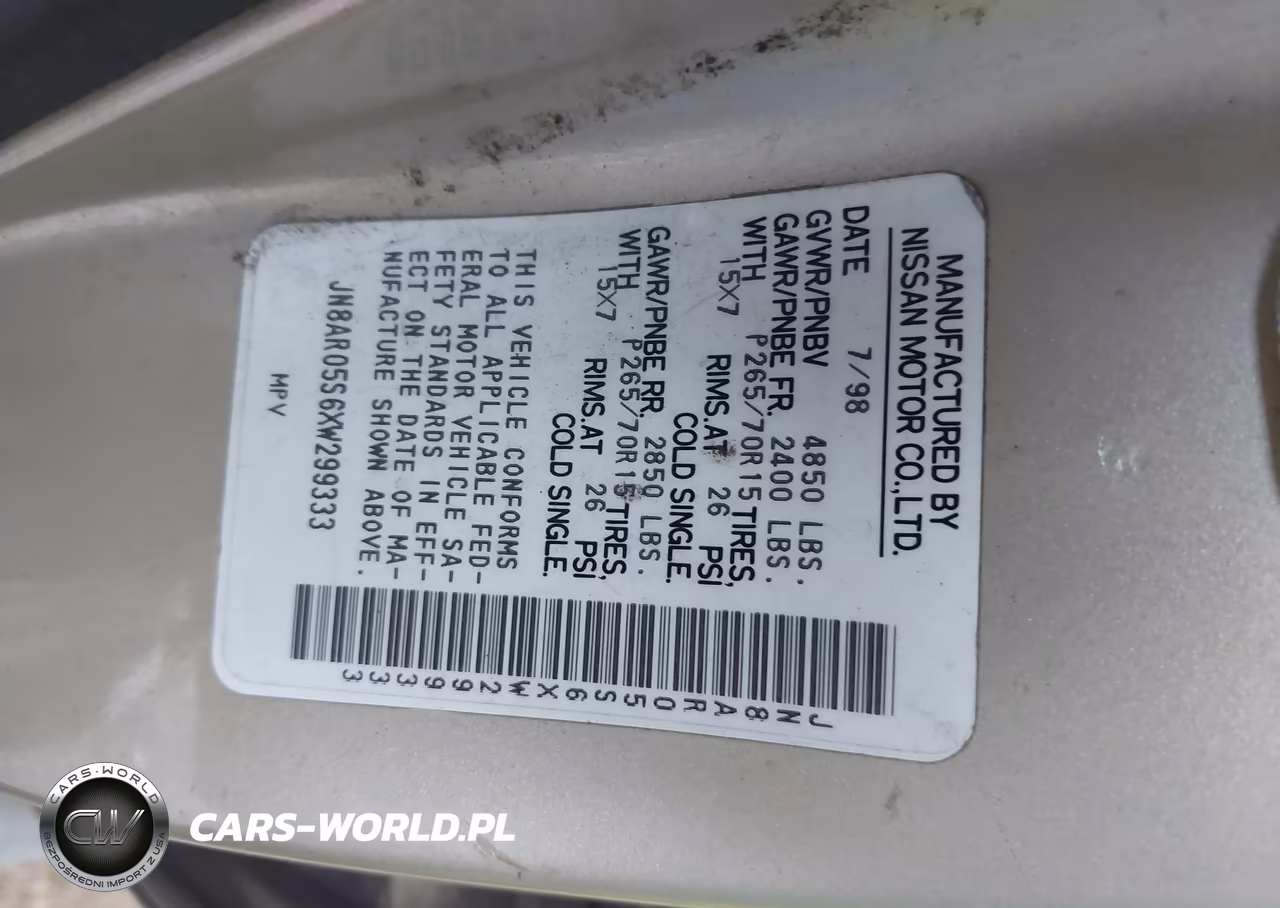 1999 Nissan Pathfinder Le-Se-Xe VIN:JN8AR05S6XW299333 - 9