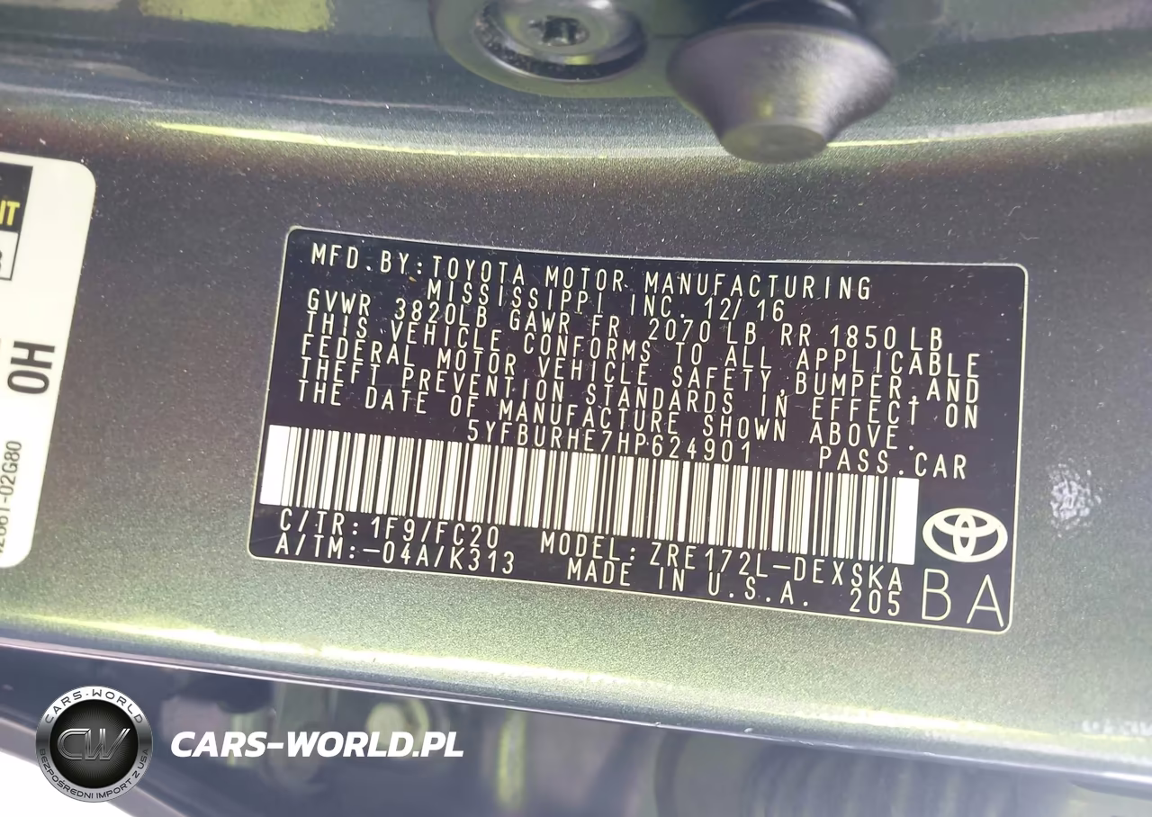 2017 Toyota Corolla Se VIN:5YFBURHE7HP624901 - 9