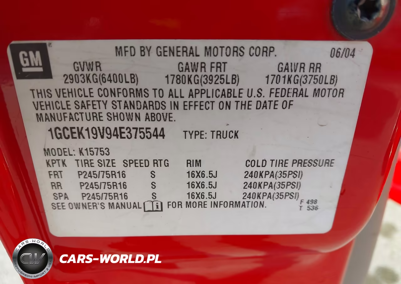 2004 Chevrolet Silverado 1500 VIN:1GCEK19V94E375544 - 9