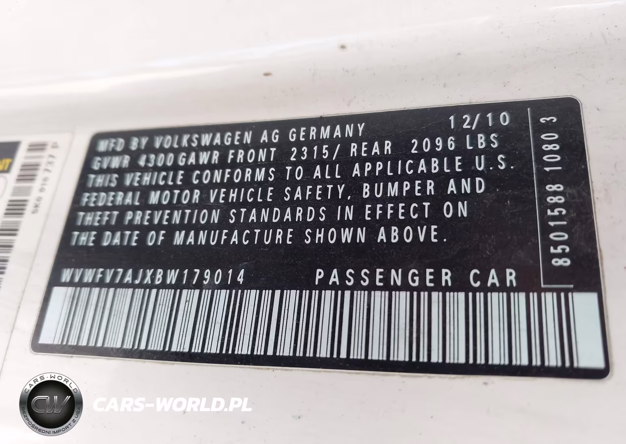 2011 Volkswagen Gti 2-Door VIN:WVWFV7AJXBW179014 - 9