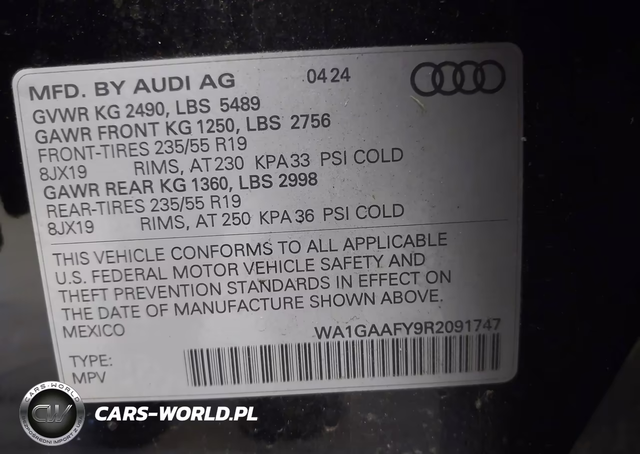 2024 Audi Q5 Premium 45 Tfsi S Line Quattro VIN:WA1GAAFY9R2091747 - 9