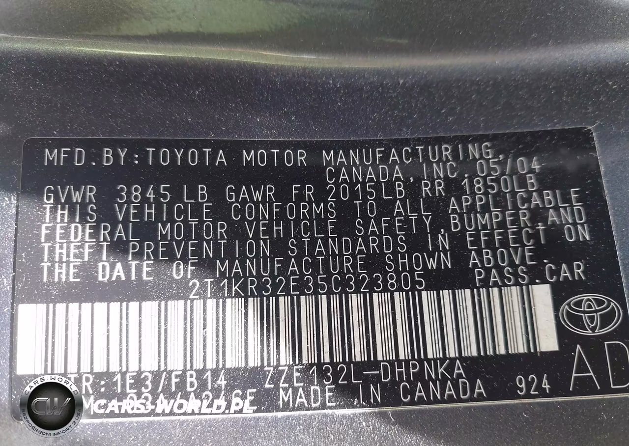 2005 Toyota Matrix Xr VIN:2T1KR32E35C323805 - 9