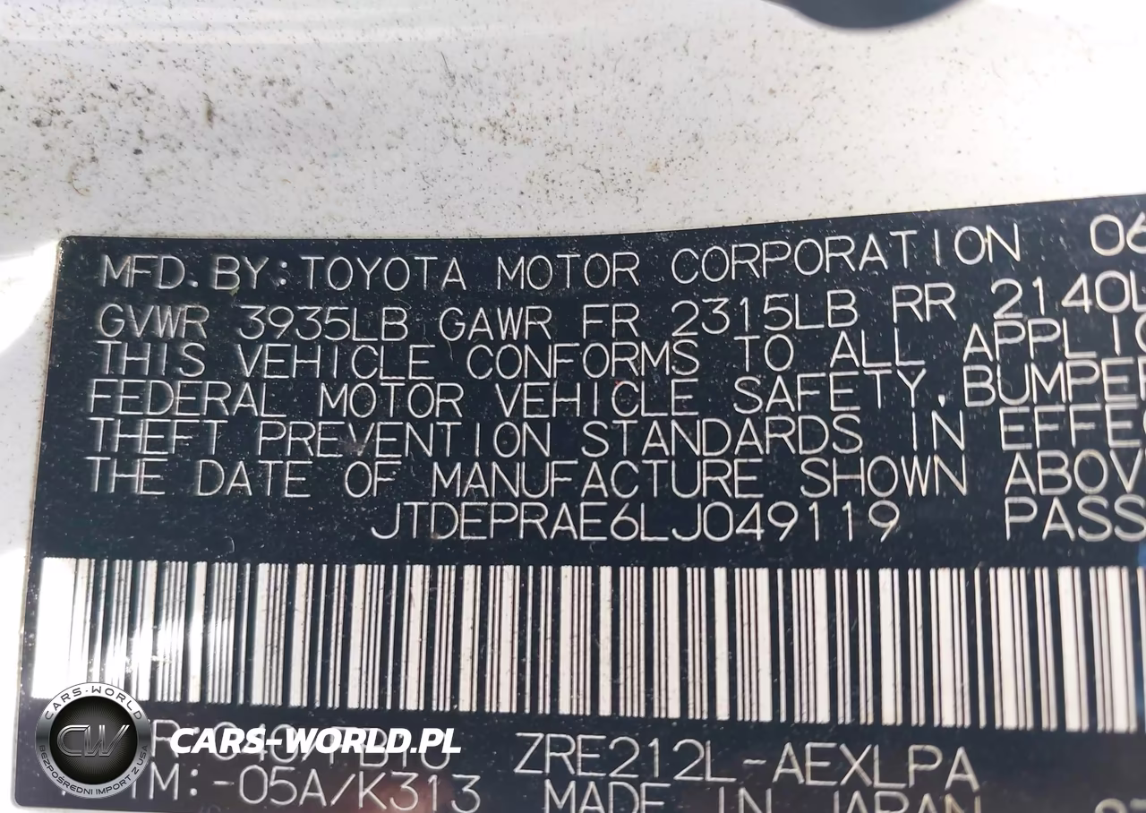 2020 Toyota Corolla Le VIN:JTDEPRAE6LJ049119 - 9